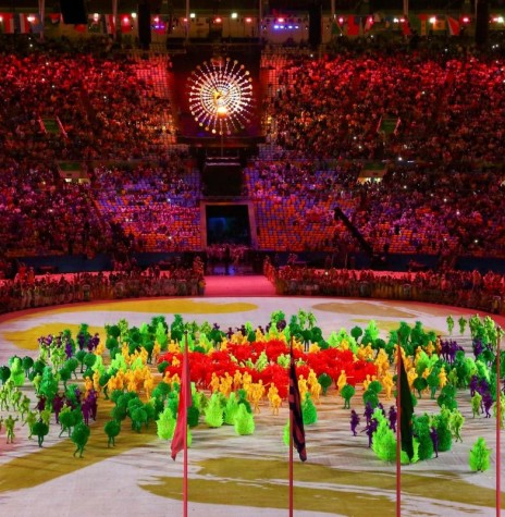 Aspecto de um momento da solenidade de encerramento das Olimpíadas Rio 2016, no estádio do Maracanã, no dia 21 de agosto de 2016. 
Imagem: Reprodução - FOTO 10 - 