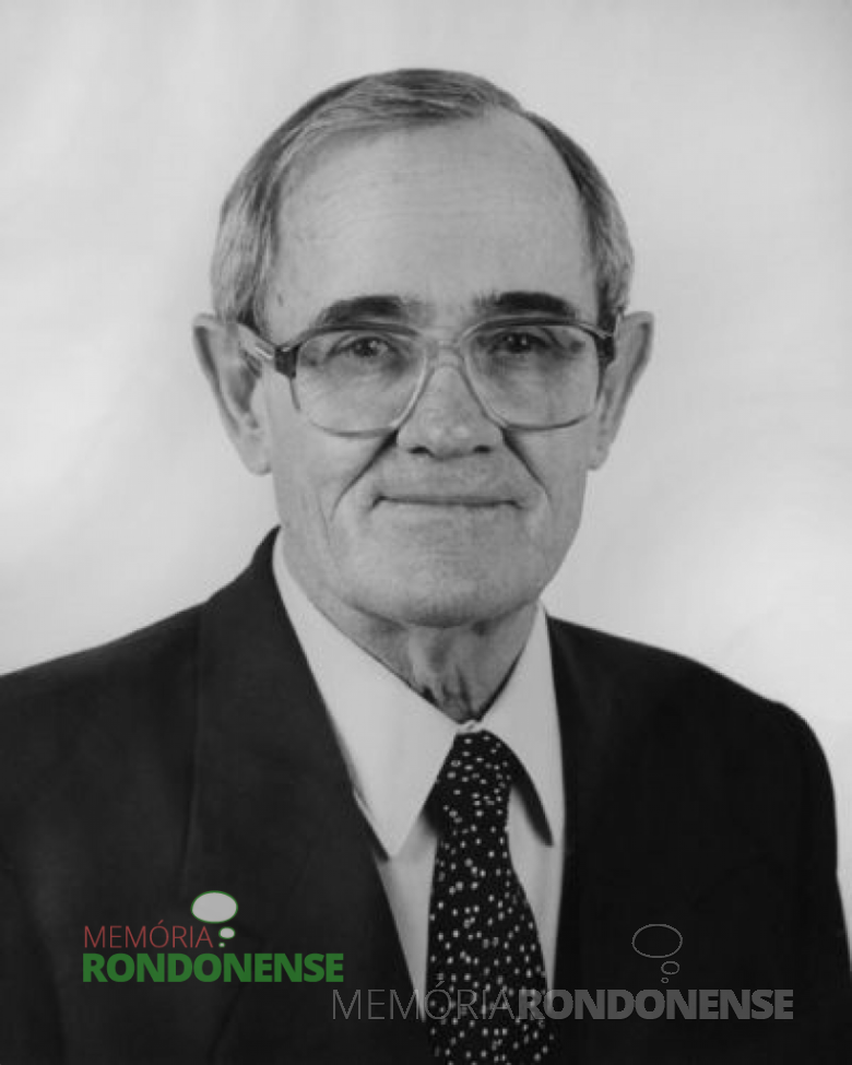 Verno Scherer,  ex-presidente da Câmara Municipal de Marechal Cândido Rondon, ex-prefeito da mesma cidade e ex-prefeito de Pato Bragado. 
Imagem: Acervo 