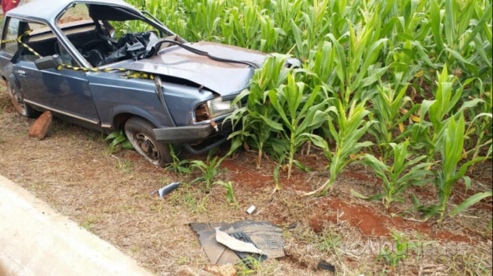 Veículo sinistrado em que morreu o pioneiro rondonense Jenil Mantovani.
Imagem: Acervo Portal Rondon - FOTO 13 -