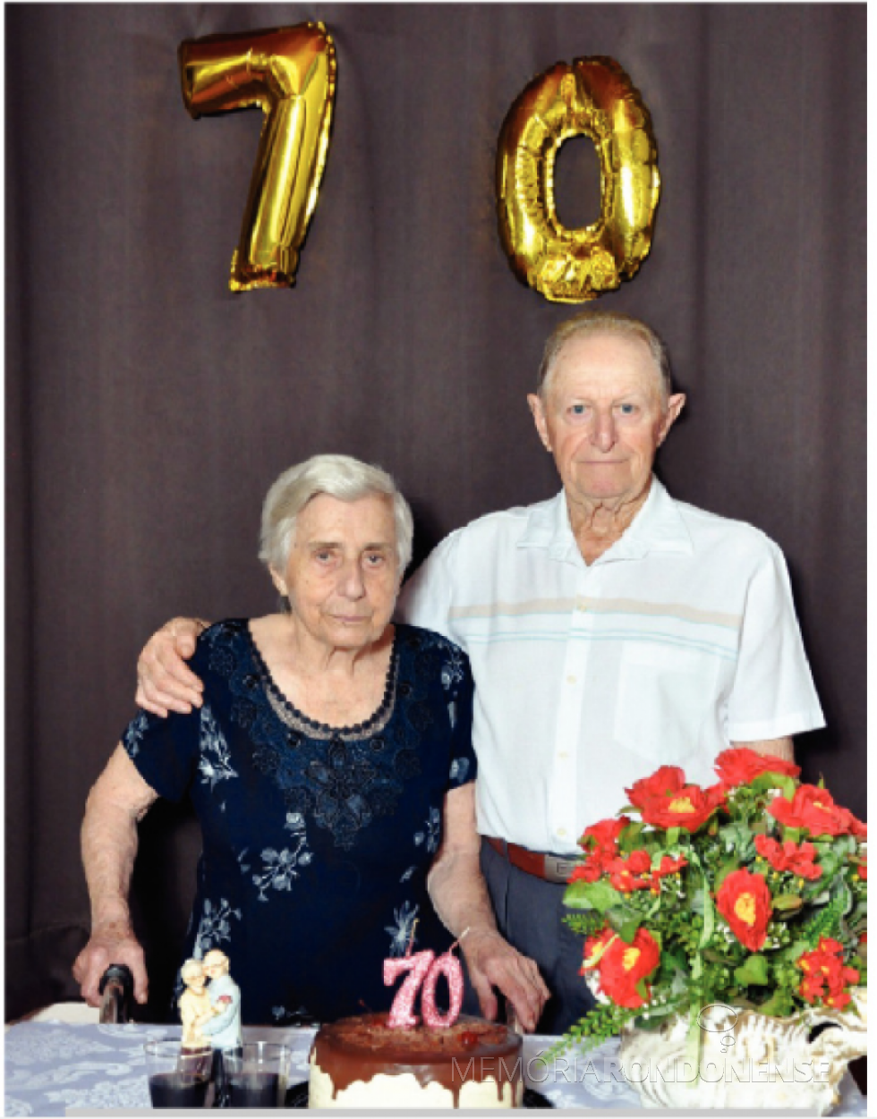 Casal rondonense  Leopoldina e Edmundo Doerner que comemoraram Bodas de Vinho, em julho de 2021.
Image: Acervo O Presente - FOTO 16 -