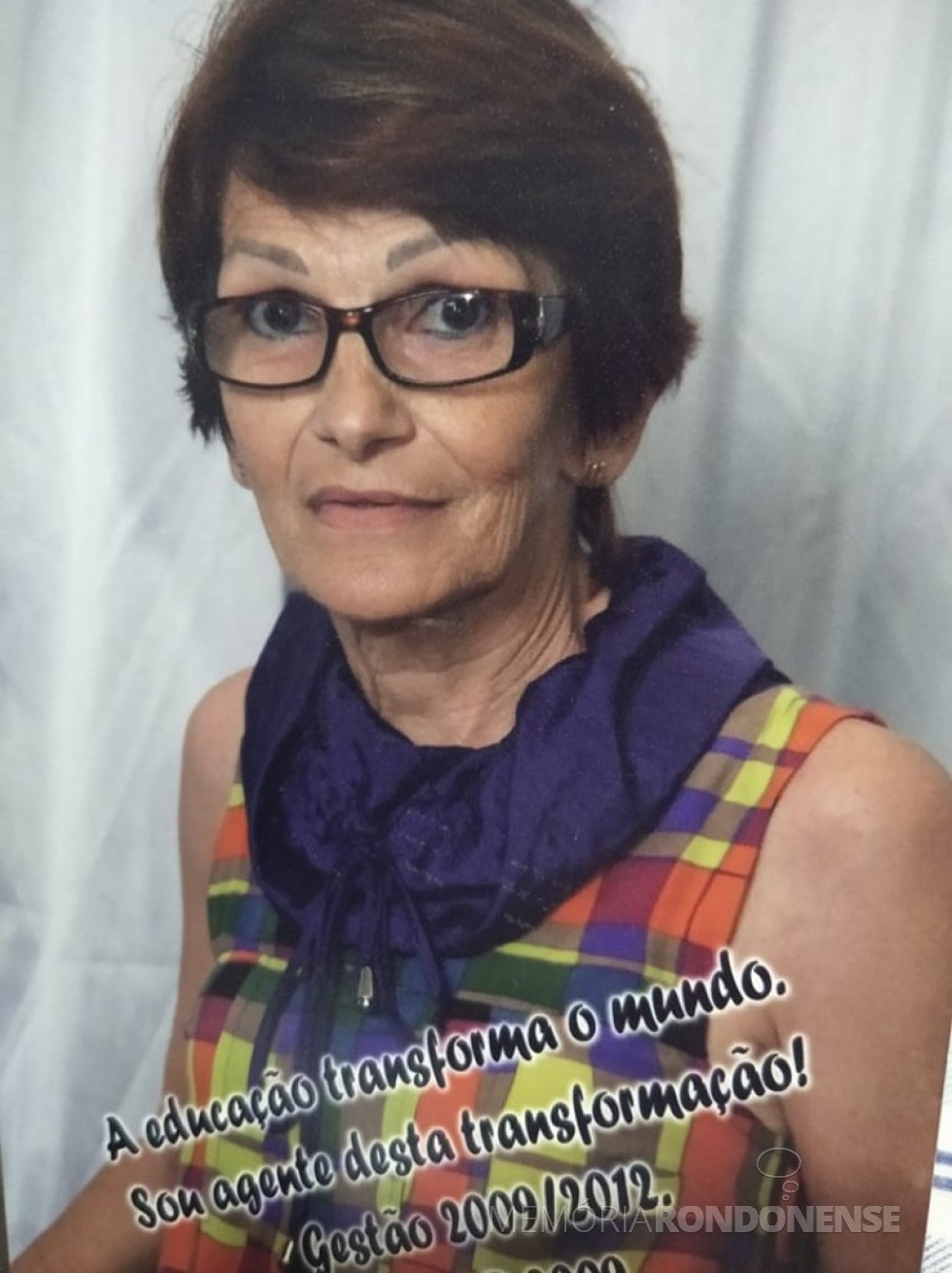 Professora rondonense Marlene Salette Frare Colla falecida em junho de 2021.
Imagem: Acervo da família - FOTO 7 -