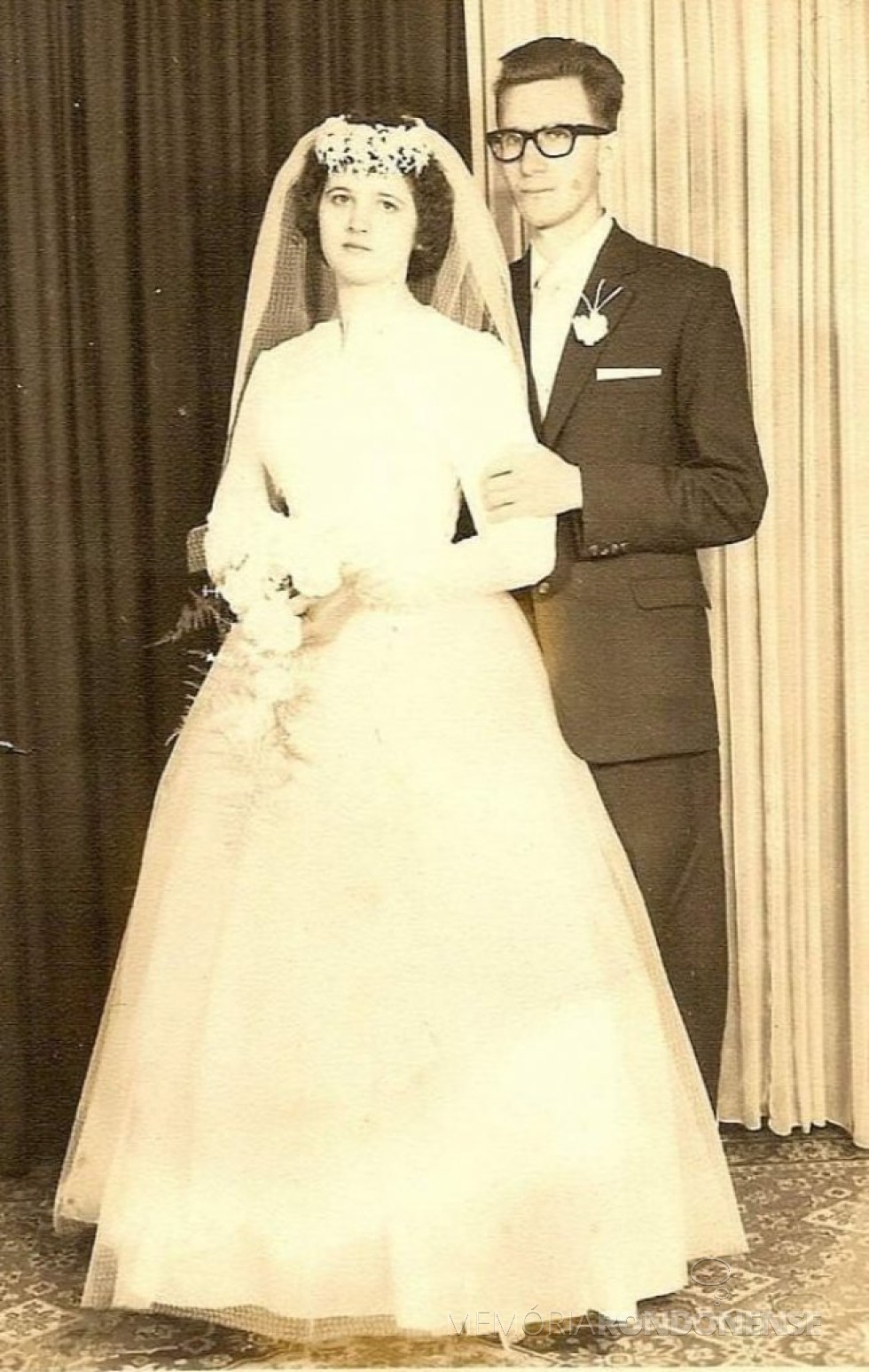 Casal pioniro rondonense Ely e Leo Hickmann que casaram em julho de 1962, em Venâncio Aires (RS). 
Imagem: Acervo Angela Hickmann - FOTO 5 -