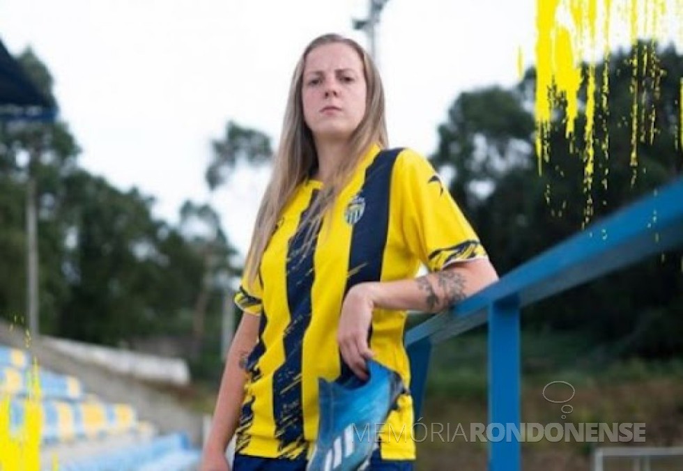 Rondonense Maria Luisa Schmidt (Malu) contratada pelo Valadares Gaia, de Portugal, em 2021.
Imagem: Acervo Bom de Bola - FOTO 13 -