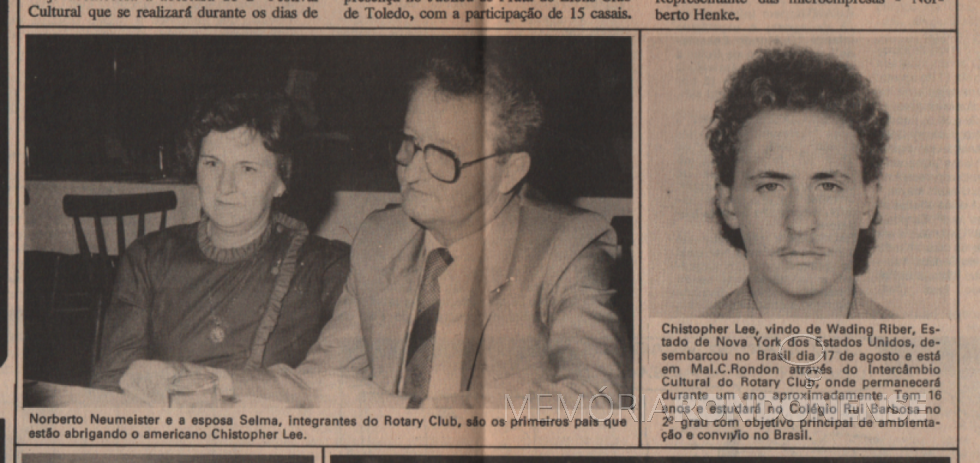 Destaque do jornal cascavelense O Paraná, em sua página 