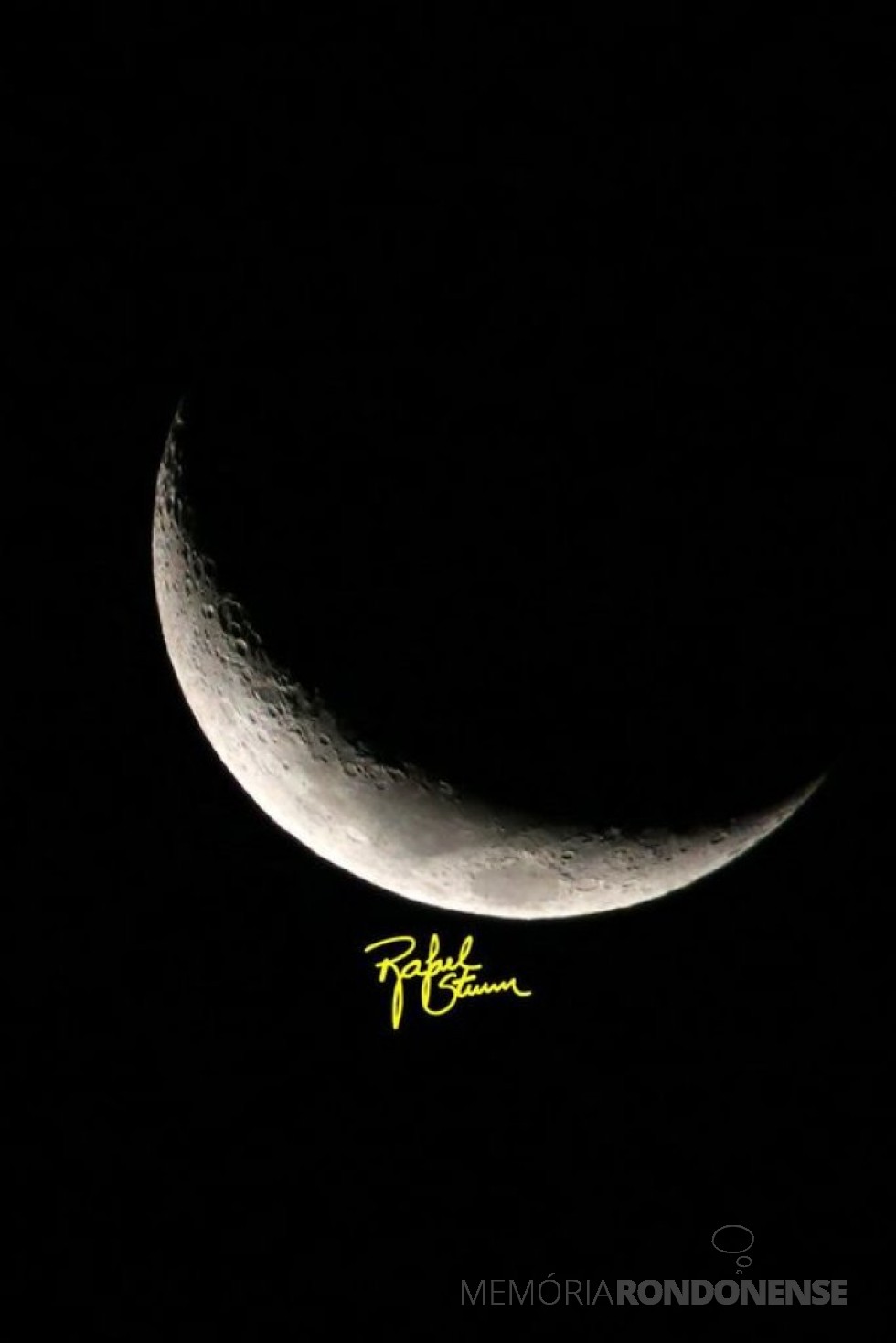 Lua em fase crescente fotografada pelo fotógrafo rondonense Rafael Miguel Sturm, em 03 de junho de 2022.
Imagem: Acervo pessoal - FOTO 12 -