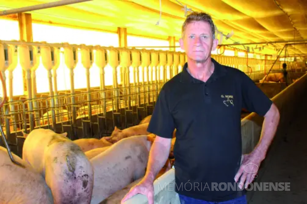 Suinocultor rondonense Verner Horn  impactado em sua atividade empresarial pela crise na suinocultura brasileira. 
Imagem: Acervo O Presente - FOTO 14 - 