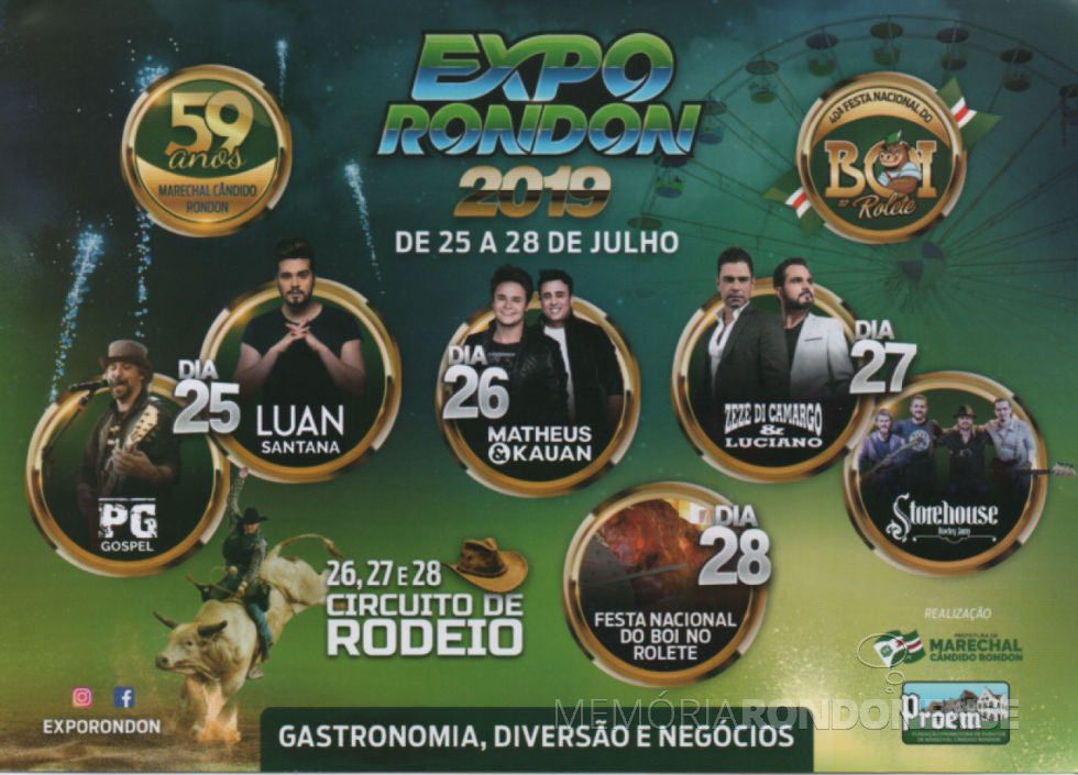 Convite (reverso) para o lançamento da Expo Rondon 2019. 
Imagem: Acervo Memória Rondonense - FOTO 21 -
