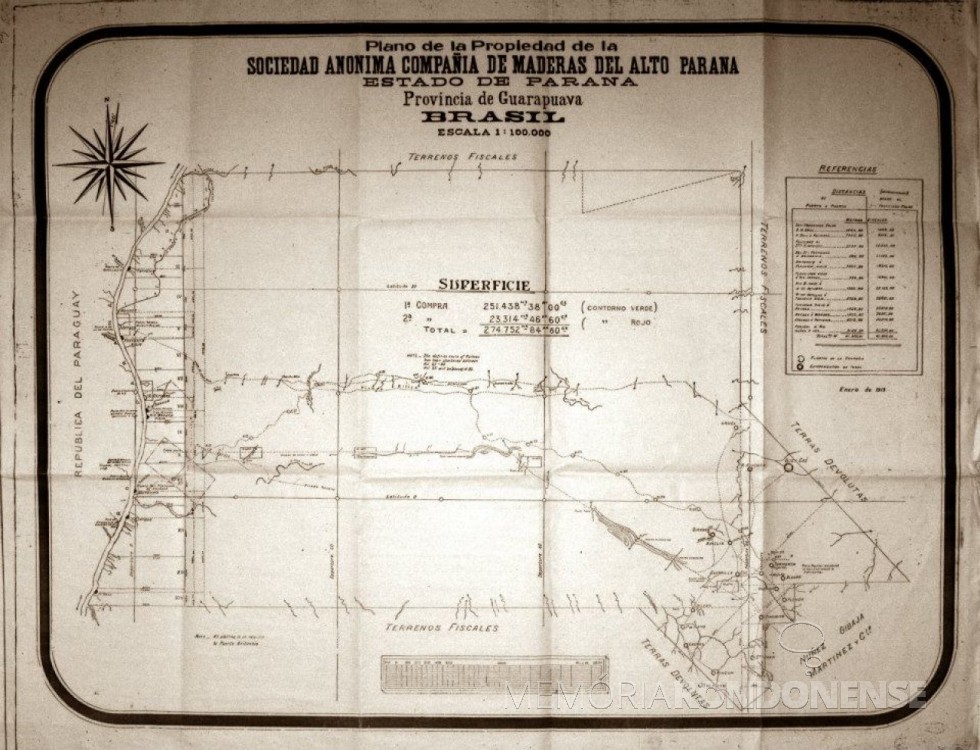 Mapa da Fazenda Britânia elaborado pelo Governo do Paraná. 
Imagem: Acervo Adair Krolow - Curitiba - FOTO 1 - 