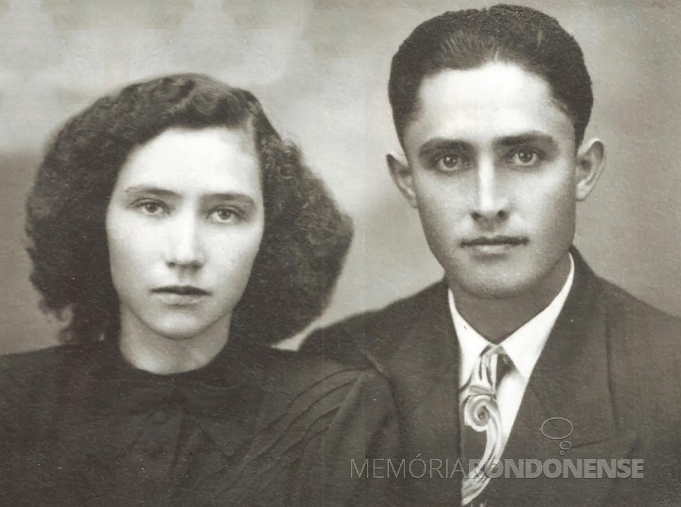 O casal pioneiro Paulina e Alfredo Nied, fundadores da primeira casa comercial em Marechal Cândido Rondon. 
Imagem: Acervo Walmor Nied