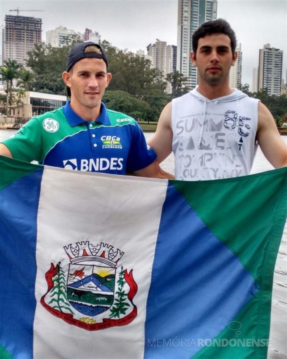 Os canoístas Fabionei Rauber e Diego Vianna que competiram em dupla no campeonato de canoagem, em Londrina. 
Imagem: Acervo O Presente Digital - FOTO 7 - 