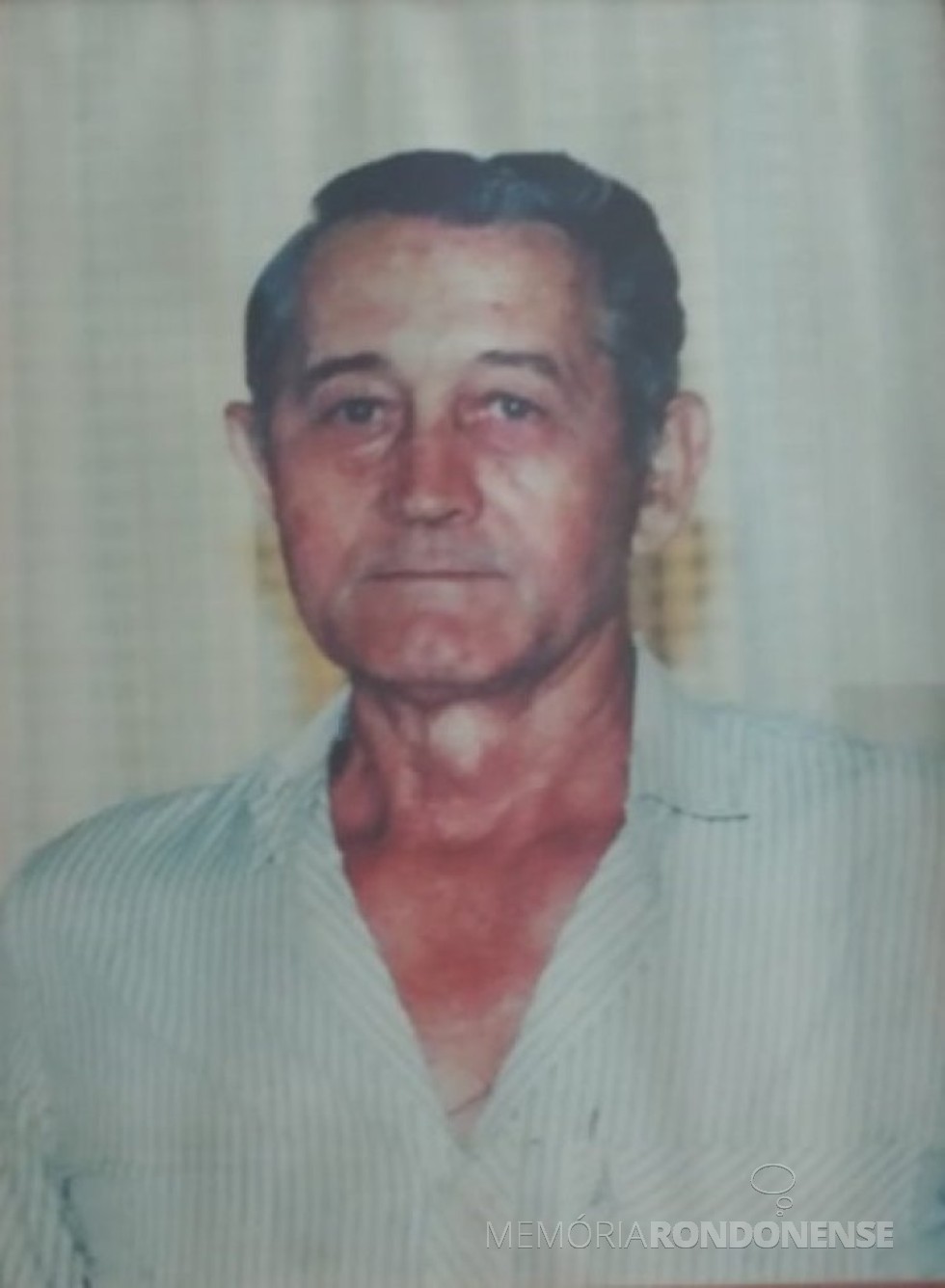 Pioneiro rondonense Kuniberto Theo Barbian falecido em final de abril de 1995. 
Imagem: Acervo da família. -- FOTO 13 - 