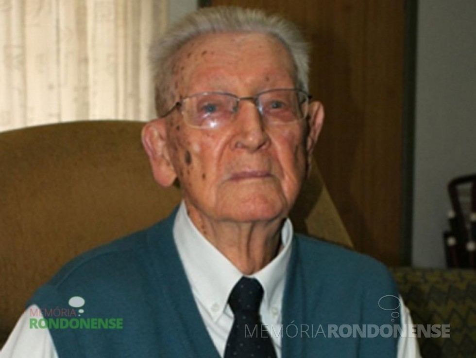 Pastor Guilherme Lüdke  no dia do seu 104 º aniversário, falecido em agosto de 2013.  
Imagem: Acervo O Presente - FOTO 6 – 
