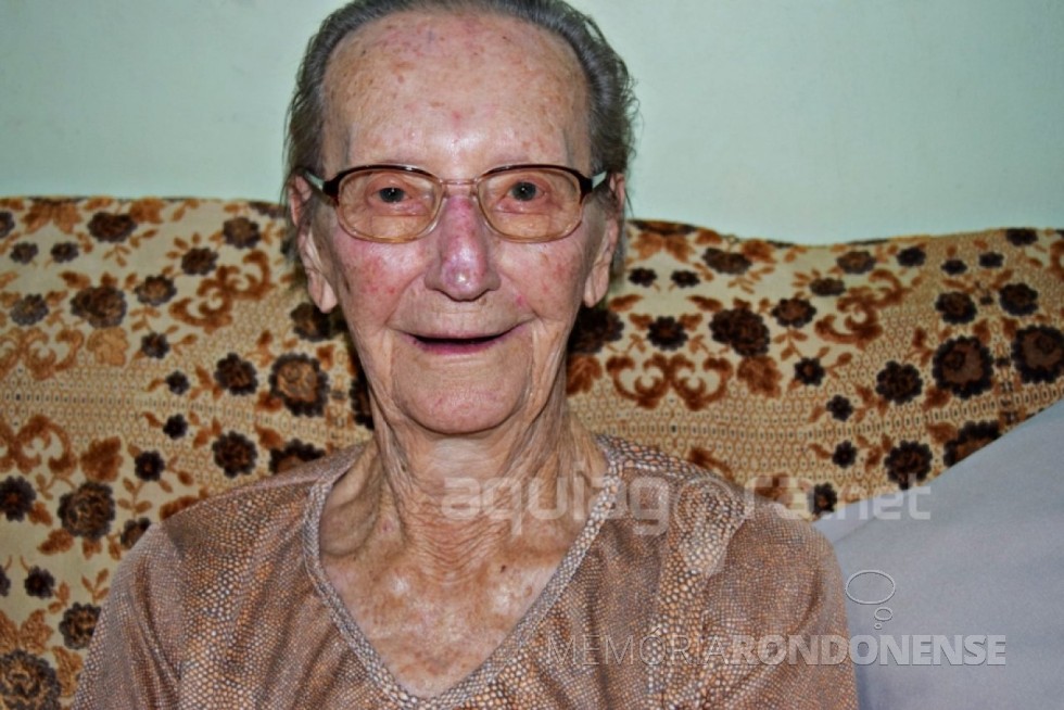 Pioneira rondonense Frida Albertina Hinkel que completou 100 anos, em 20 de maio de 2019. 
Imagem: Acervo AquiAgora.net -  FOTO 18 - 