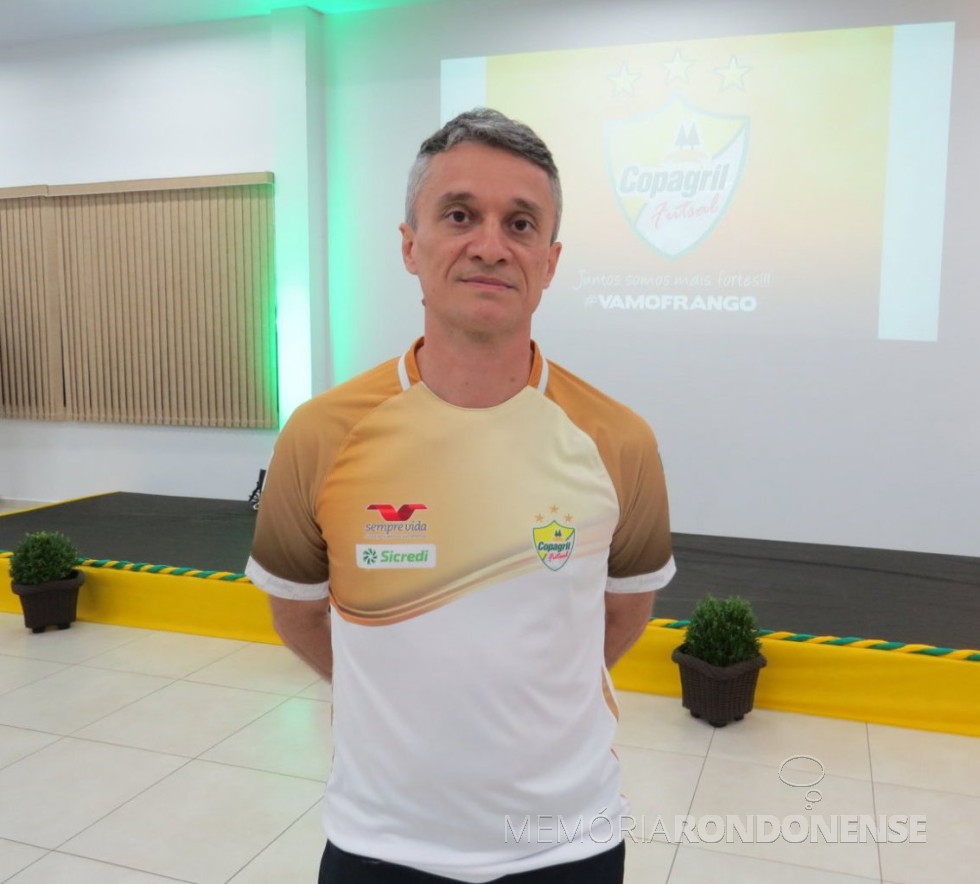 Técnico Paulinho Cardoso que deixou a Copagril Futsal em maio de 2019. 
Imagem: Acervo O Presente - Crédito: Joni Lang - FOTO 7 -